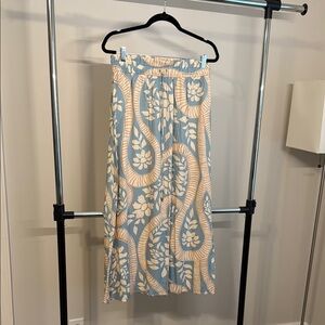 Corelle Blue Pleated A-Line Midi Skirt